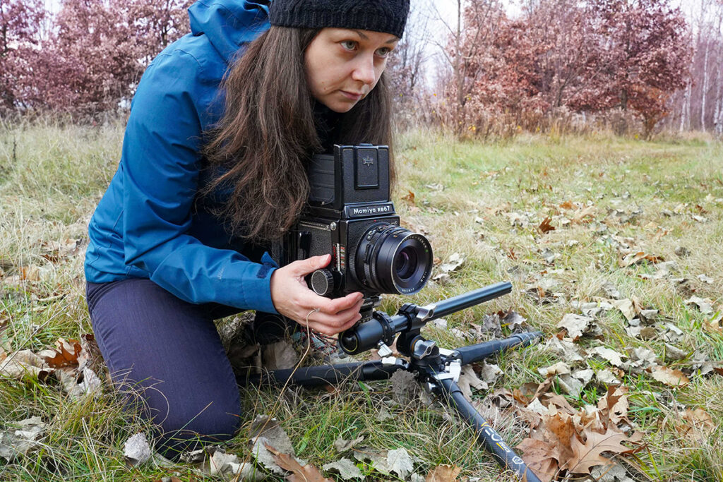 Mamiya RB67, Vanguard VEO 3T+ 264CB tripod, photo by Jody Andrasi